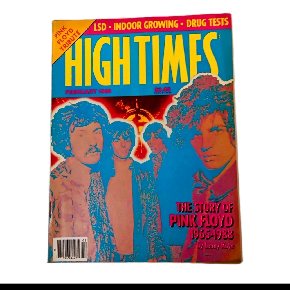 Vintage High Times Magazine Feb 1988 Rare Pink Floyd Tribute Free Shipping